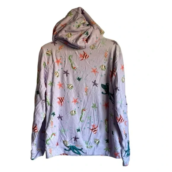 HILL HOUSE The Allie Zip Up Purple Sea Creatures Hoodie Jacket NWT - Picture 5 of 11